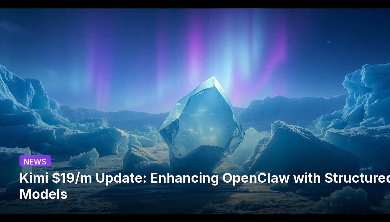 Kimi 19$/mo Mise à jour : Amélioration d'OpenClaw avec des modèles structurés