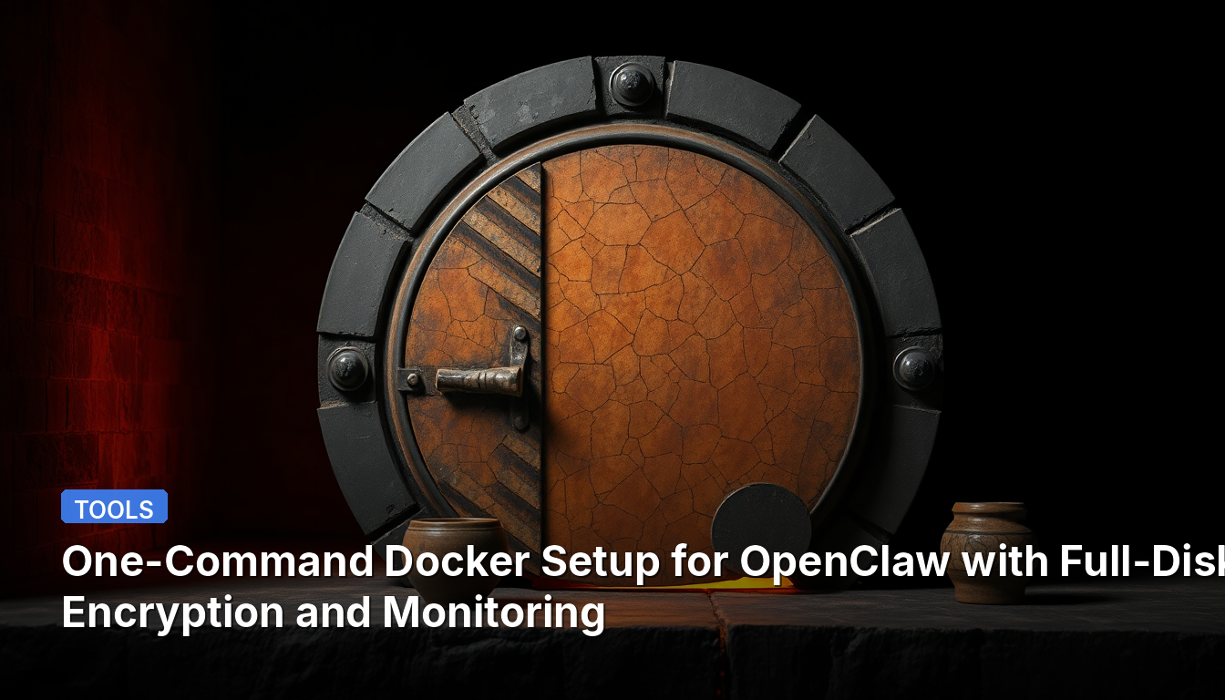 Configuration Docker en une commande pour OpenClaw avec chiffrement de disque complet et surveillance