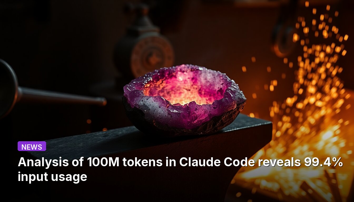 Analysis of 100M tokens in Claude Code reveals 99.4% input usage
