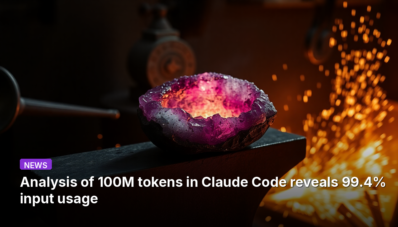 Анализ 100 миллионов токенов в Claude Code показывает использование входных данных на 99,4%.
