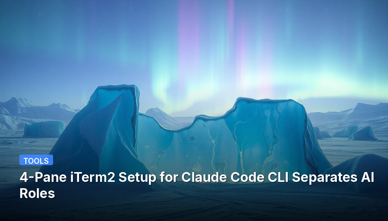 4-Fenster iTerm2-Einrichtung für Claude Code CLI trennt KI-Rollen