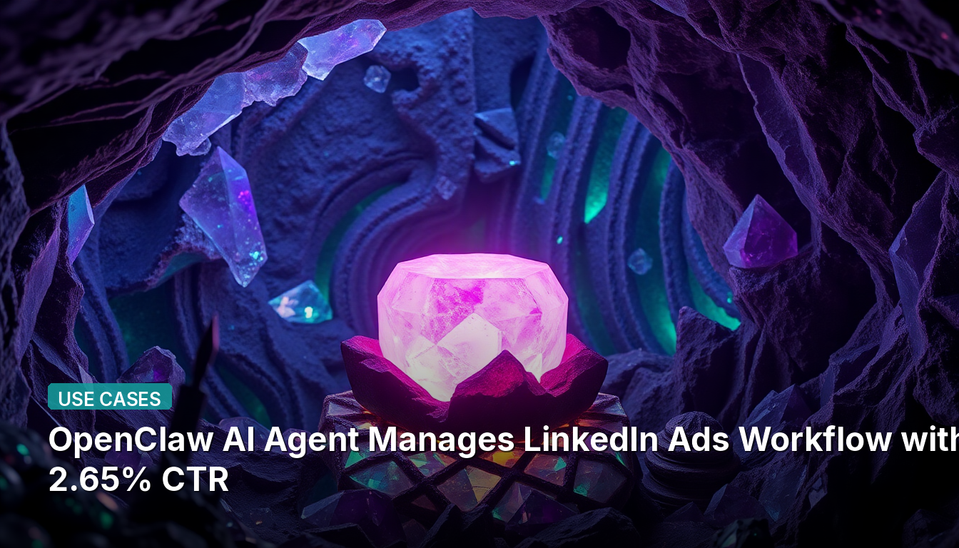 OpenClaw AIエージェントがLinkedIn広告ワークフローを管理、CTR2.65%を達成