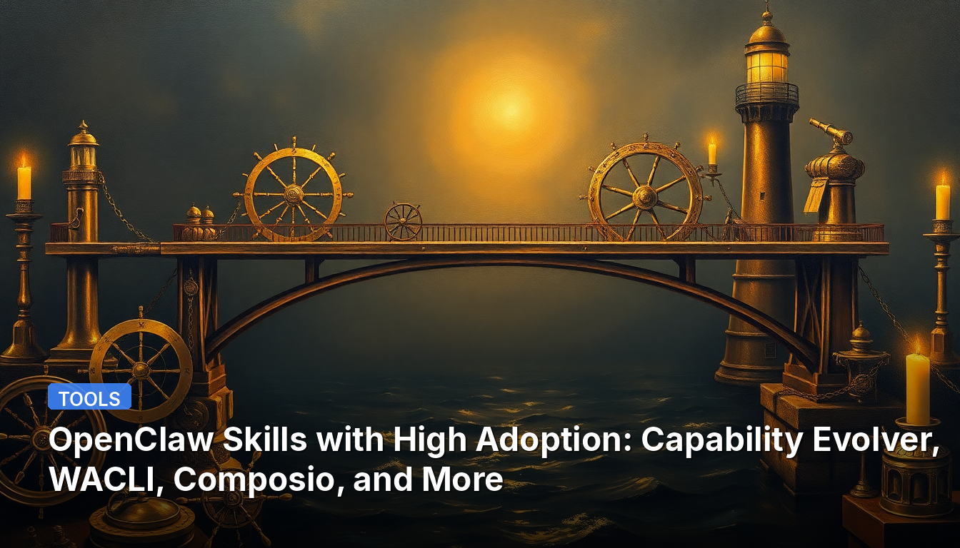 Compétences OpenClaw avec une adoption élevée : Capability Evolver, WACLI, Composio, et plus encore