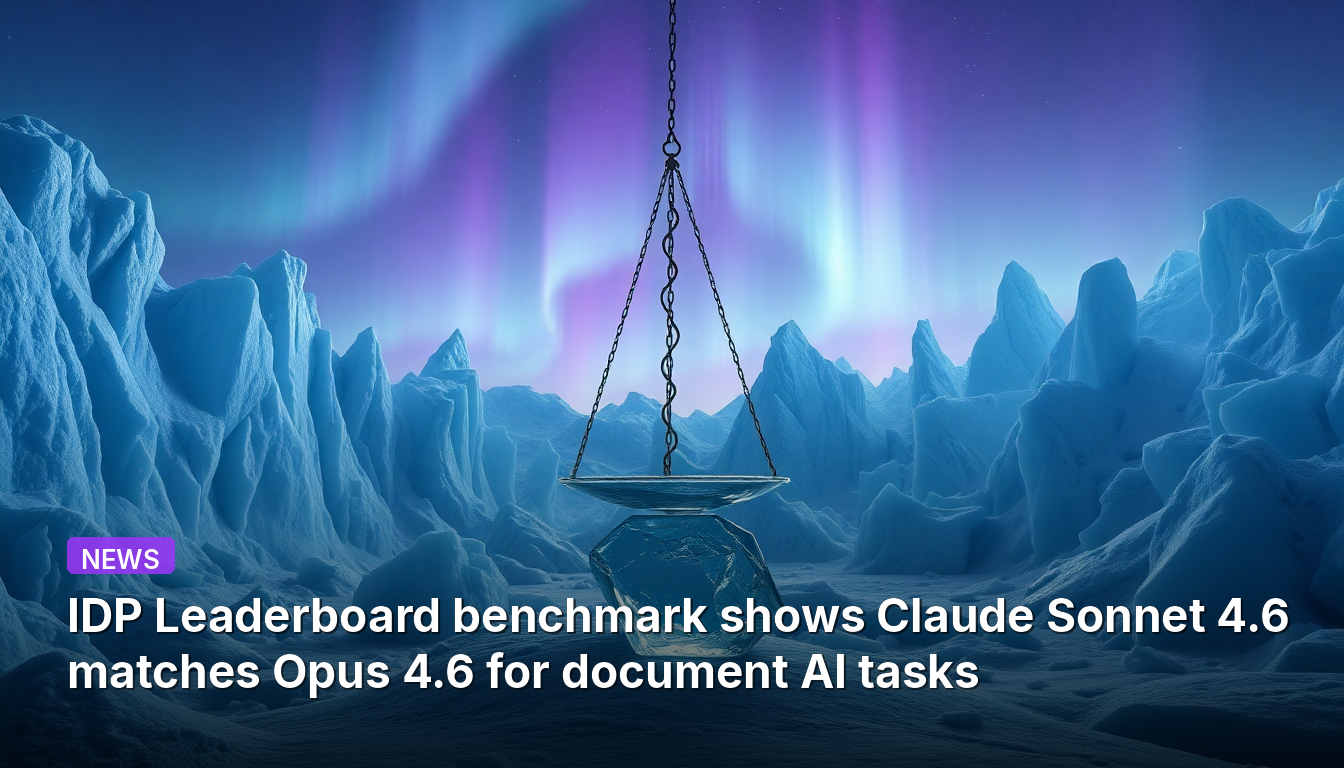 O benchmark IDP Leaderboard mostra que o Claude Sonnet 4.6 iguala o Opus 4.6 em tarefas de IA para documentos.