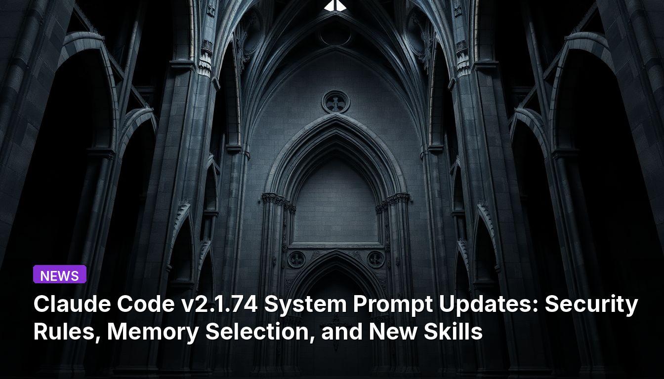 Atualizações do Prompt do Sistema Claude Code v2.1.74: Regras de Segurança, Seleção de Memória e Novas Habilidades