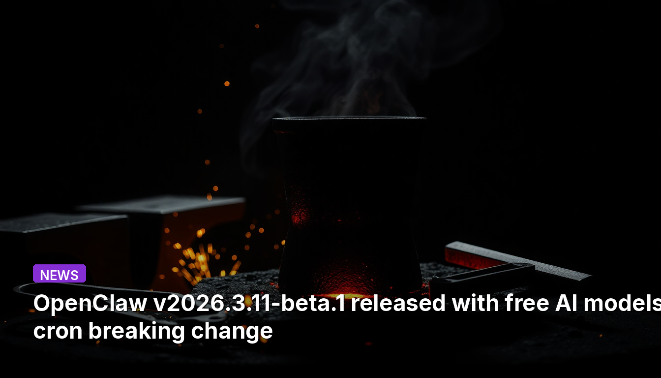 OpenClaw v2026.3.11-beta.1이 무료 AI 모델과 함께 출시되었으며, cron 호환성이 변경되었습니다.