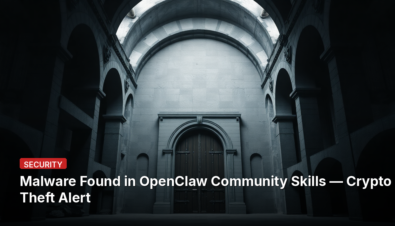 OpenClawコミュニティスキルでマルウェア発見 — 暗号通貨窃盗の警告