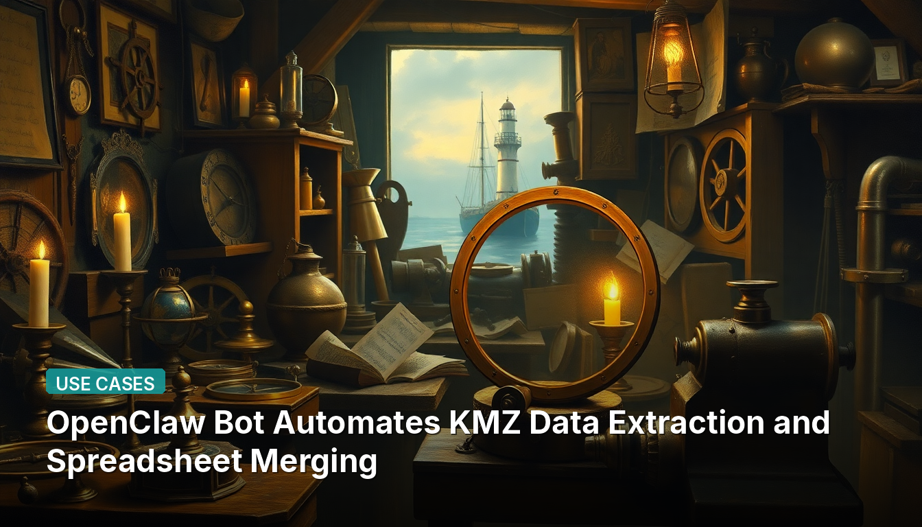 OpenClaw Bot automatiza a extração de dados KMZ e a mesclagem de planilhas