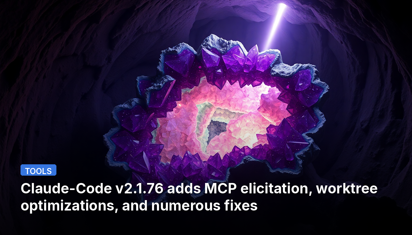 Claude-Code v2.1.76은 MCP(Multi-Context Prompting) 유도 기능 추가, 작업 트리 최적화, 그리고 수많은 버그 수정을 포함합니다.