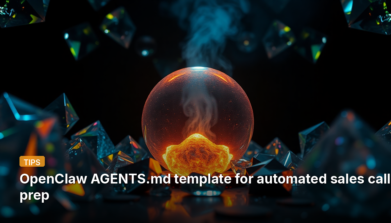 Modèle OpenClaw AGENTS.md pour la préparation automatisée des appels commerciaux