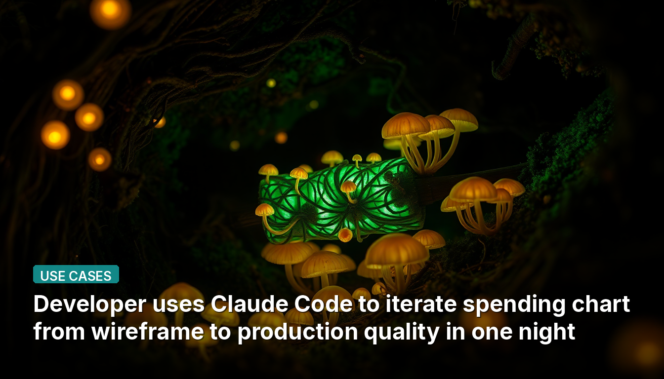 開発者はClaude Codeを使用し、ワイヤーフレームからプロダクション品質の支出チャートを一晩で反復的に作成しました。