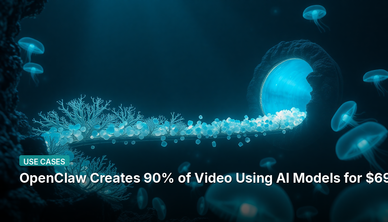 OpenClawは、AIモデルを使って動画の90%を69.5ドルで制作します。