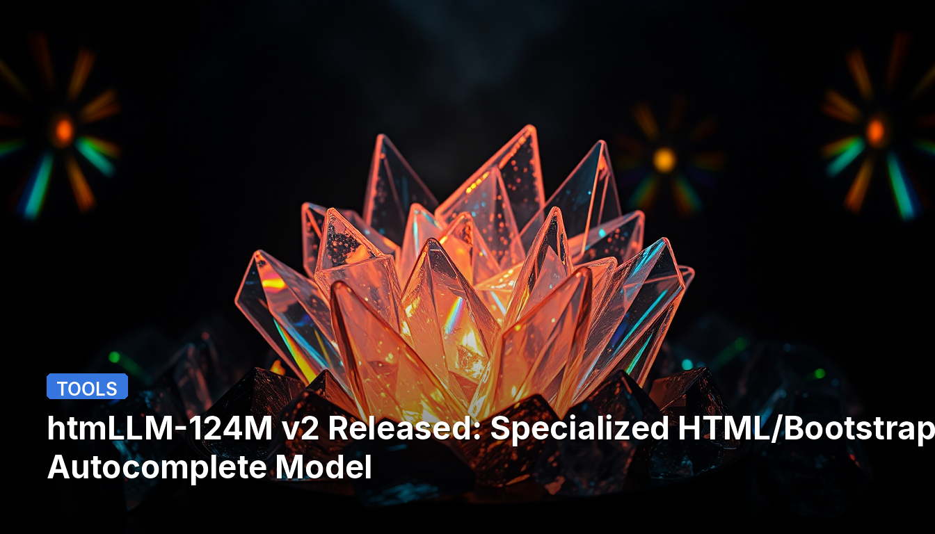 htmLLM-124M v2 publié : Modèle d'autocomplétion HTML/Bootstrap spécialisé