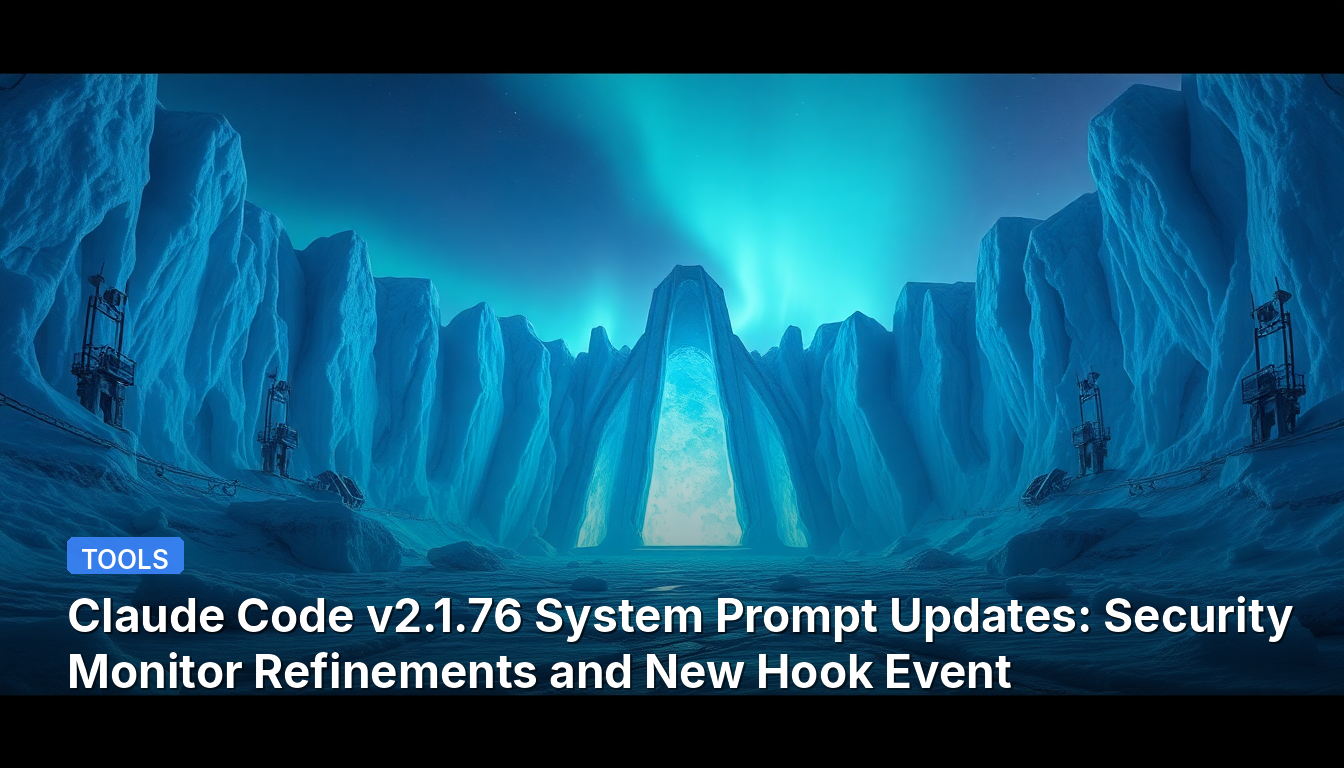 Claude Code v2.1.76 시스템 프롬프트 업데이트: 보안 모니터 개선 및 새로운 훅 이벤트