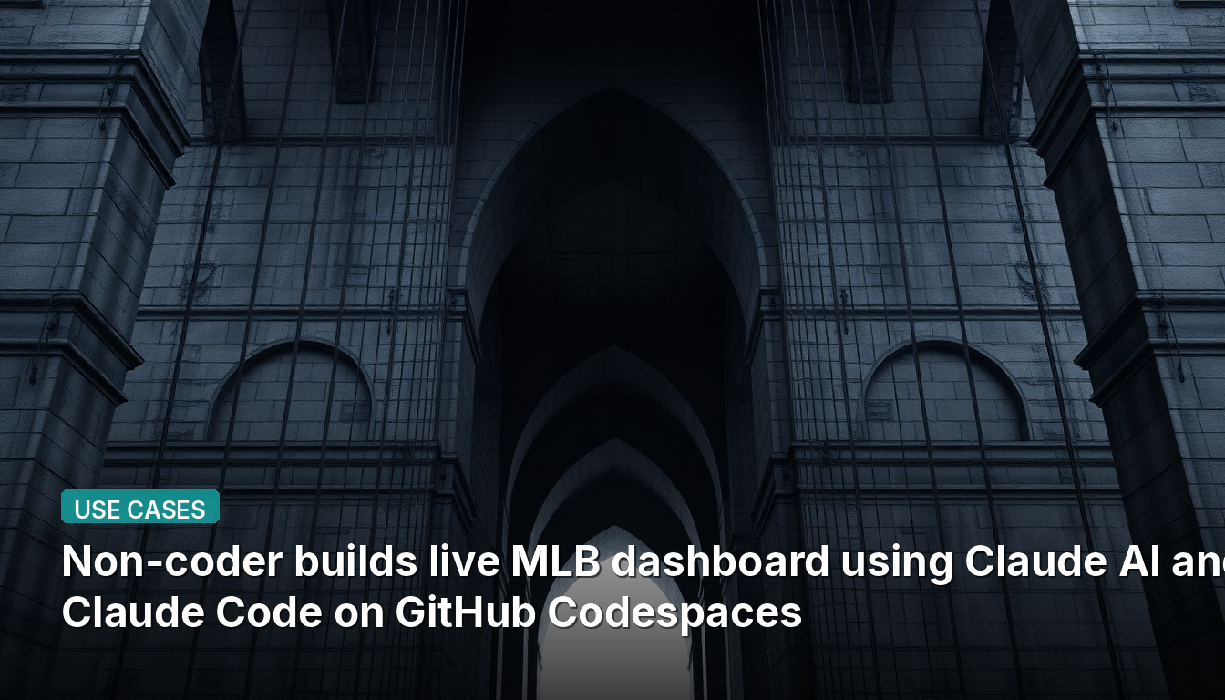 Некодер создает интерактивную панель управления MLB с помощью Claude AI и Claude Code в GitHub Codespaces.