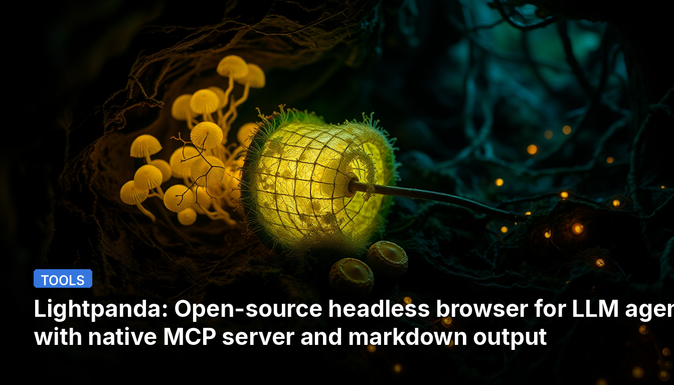 Lightpanda: LLMエージェント向けのオープンソースヘッドレスブラウザ、ネイティブMCPサーバーとマークダウン出力を搭載
