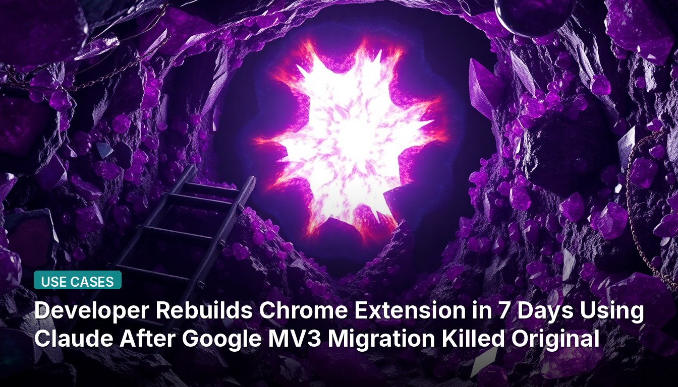 Développeur Reconstruit une Extension Chrome en 7 Jours avec Claude Après que la Migration MV3 de Google Ait Tué l'Originale