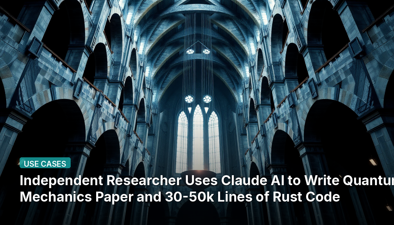 Independent Researcher Uses Claude AI to Write Quantum Mechanics Paper and 30-50k Lines of Rust Code
