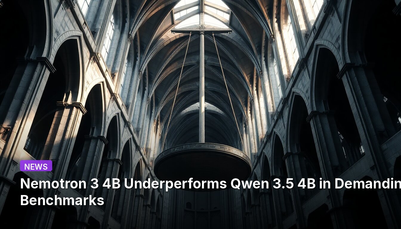 Nemotron 3 4B tem desempenho inferior ao Qwen 3.5 4B em benchmarks exigentes