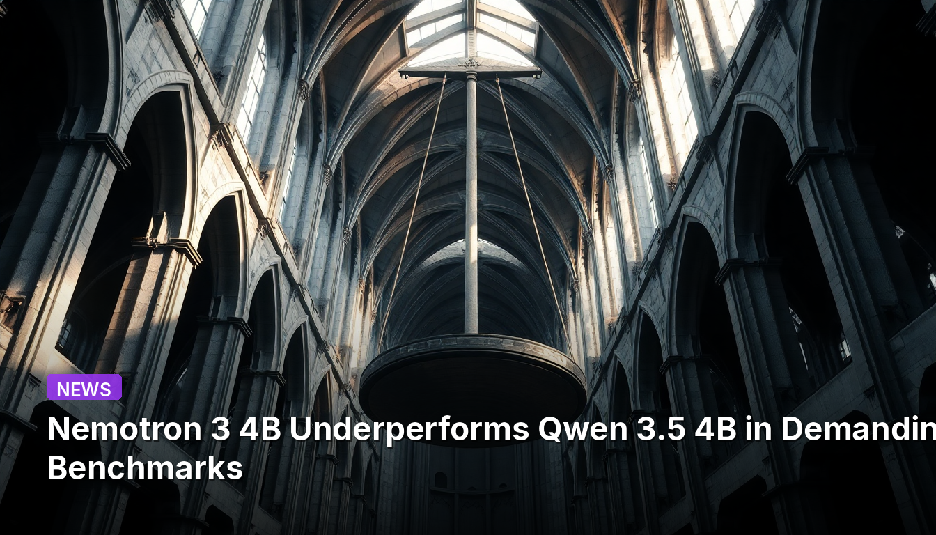 Nemotron 3 4B est moins performant que Qwen 3.5 4B sur les benchmarks exigeants.