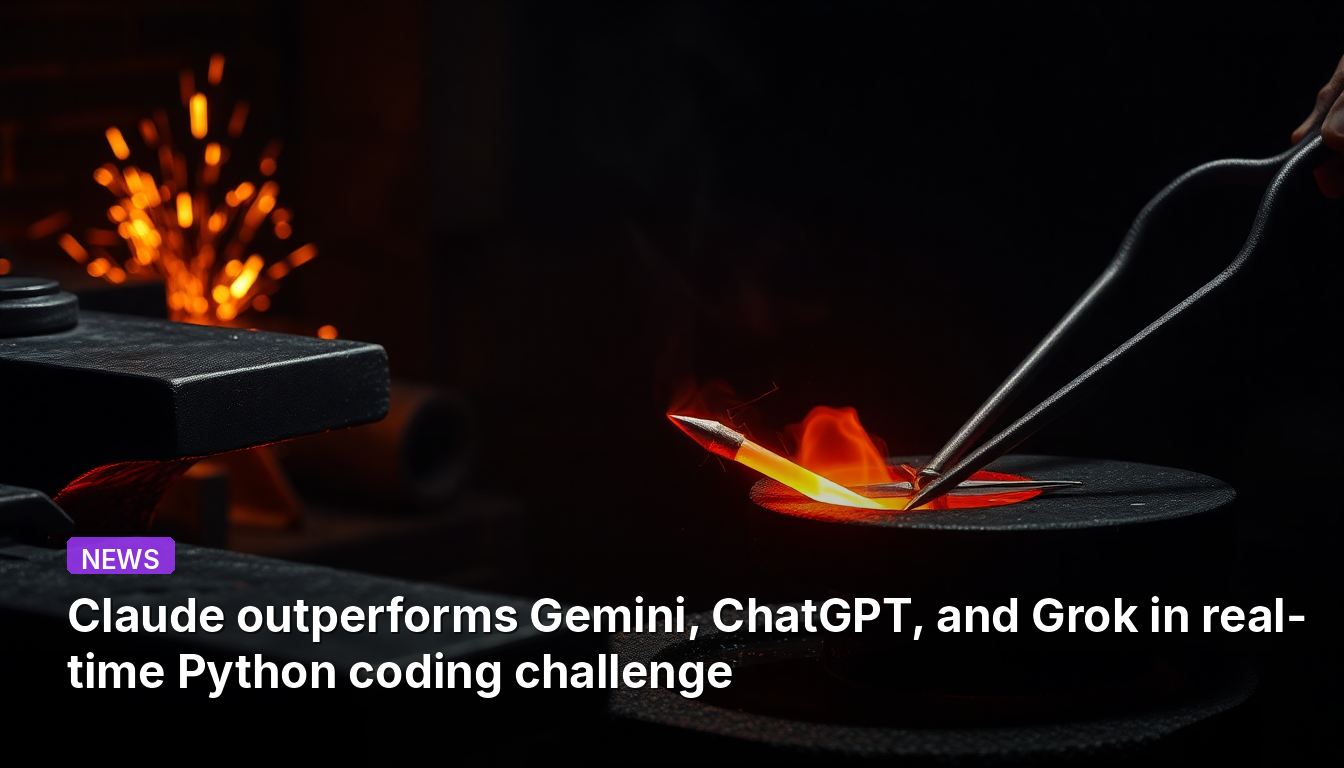 Claudeは、リアルタイムのPythonコーディングチャレンジにおいて、Gemini、ChatGPT、Grokを上回る性能を発揮します。