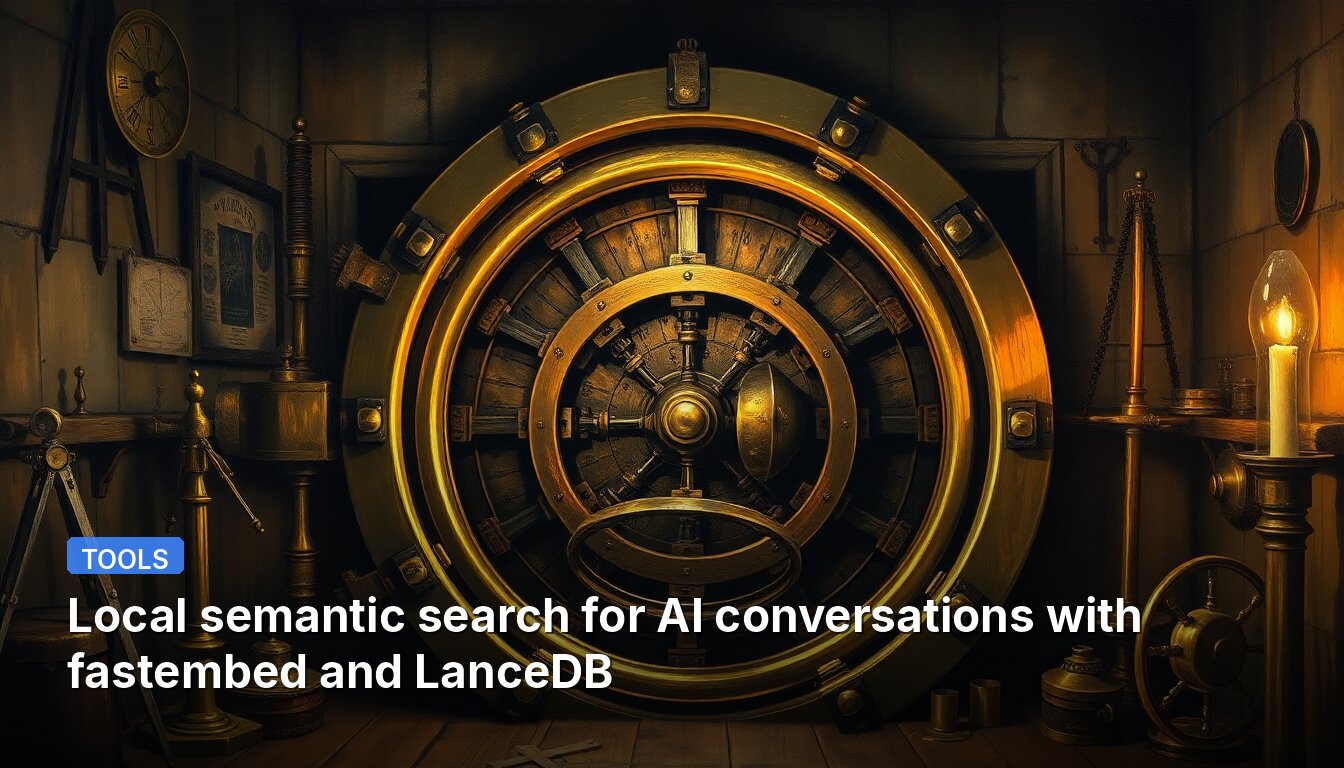 Local semantic search for AI conversations with fastembed and LanceDB