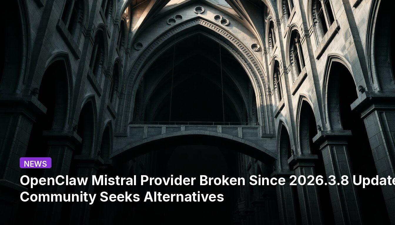 OpenClaw Mistral 공급자 2026.3.8 업데이트 이후 고장, 커뮤니티 대안 모색 중