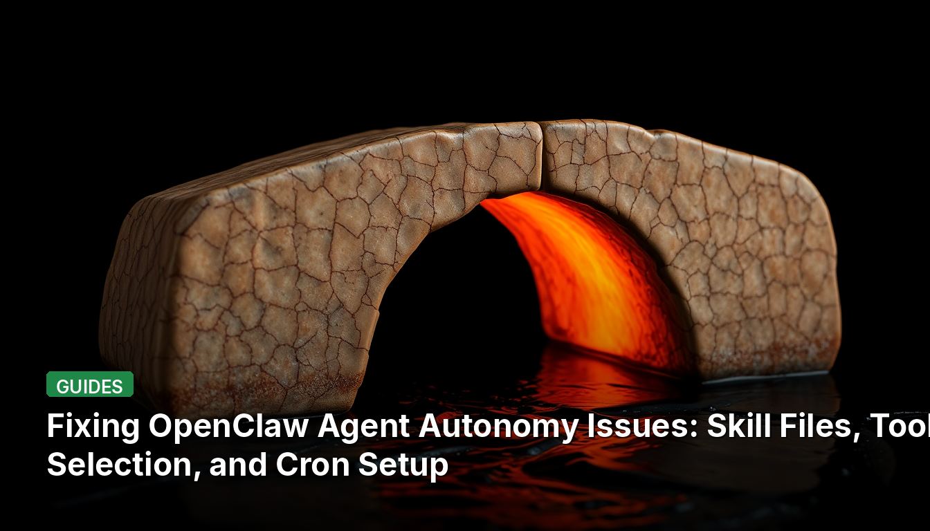 OpenClaw 에이전트 자율성 문제 해결: 스킬 파일, 도구 선택 및 Cron 설정