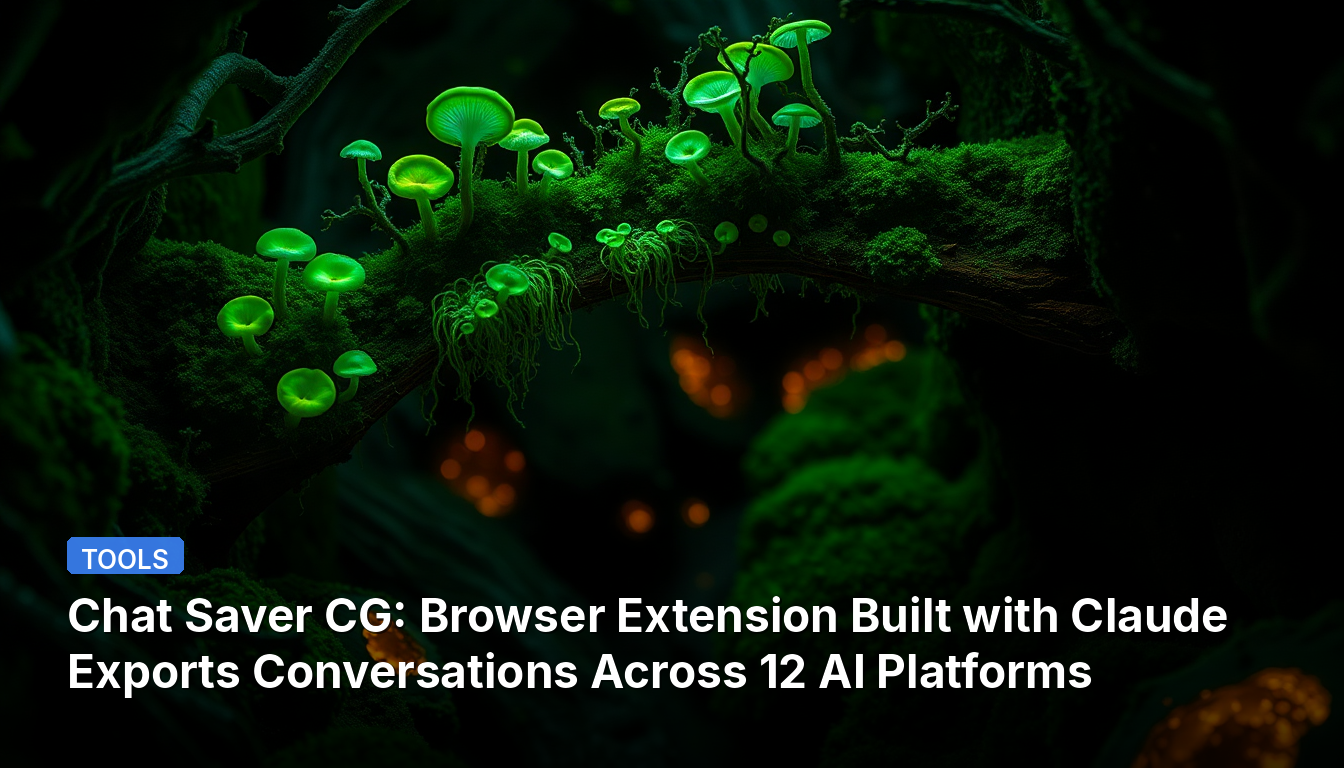 Chat Saver CG: Extensão de Navegador Criada com Claude Exporta Conversas de 12 Plataformas de IA