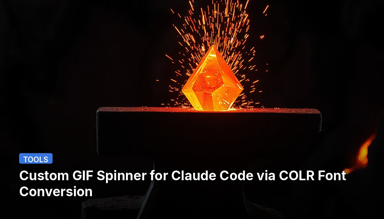 Giratorio GIF personalizado para Claude Code mediante conversión de fuentes COLR