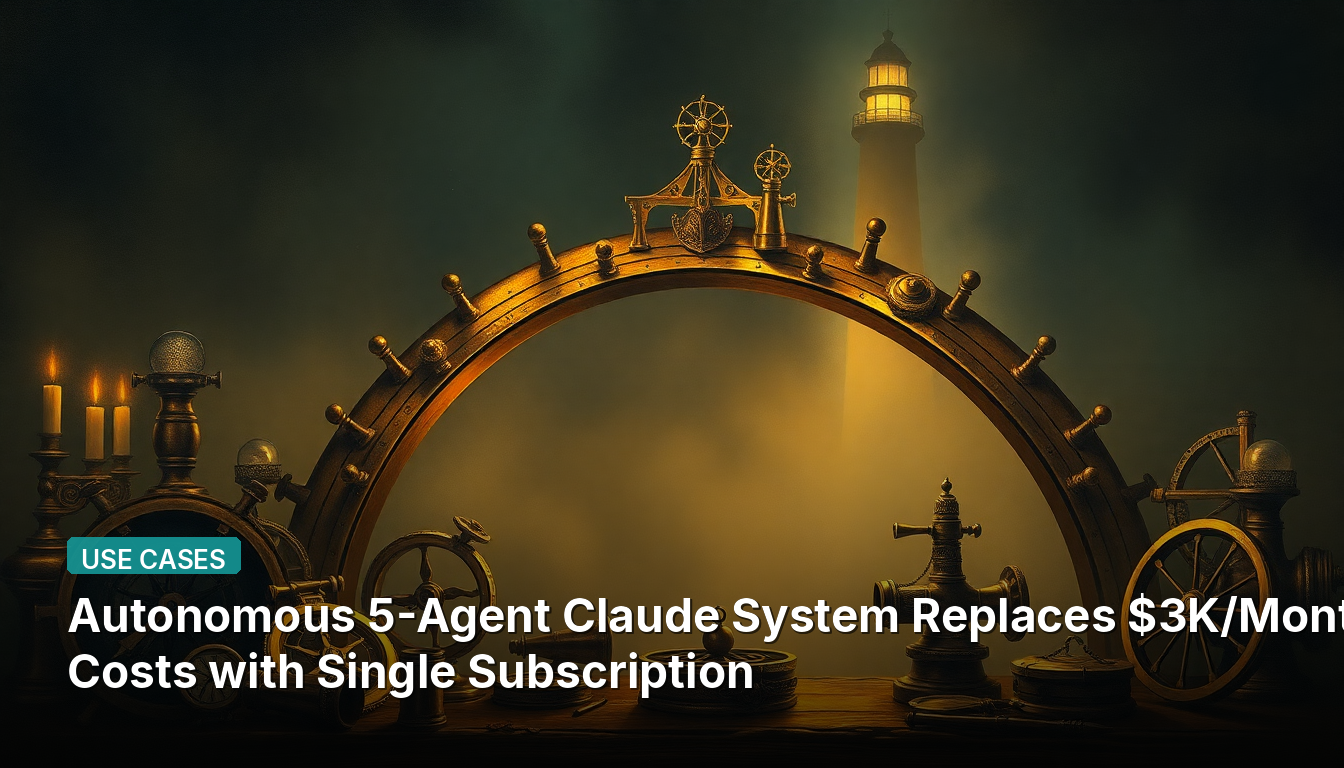 自律型5エージェントClaudeシステムが、月額3000ドルのAPIコストを単一サブスクリプションに置き換え