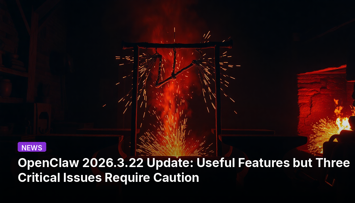 Mise à jour OpenClaw 2026.3.22 : Fonctionnalités utiles mais trois problèmes critiques nécessitent de la prudence