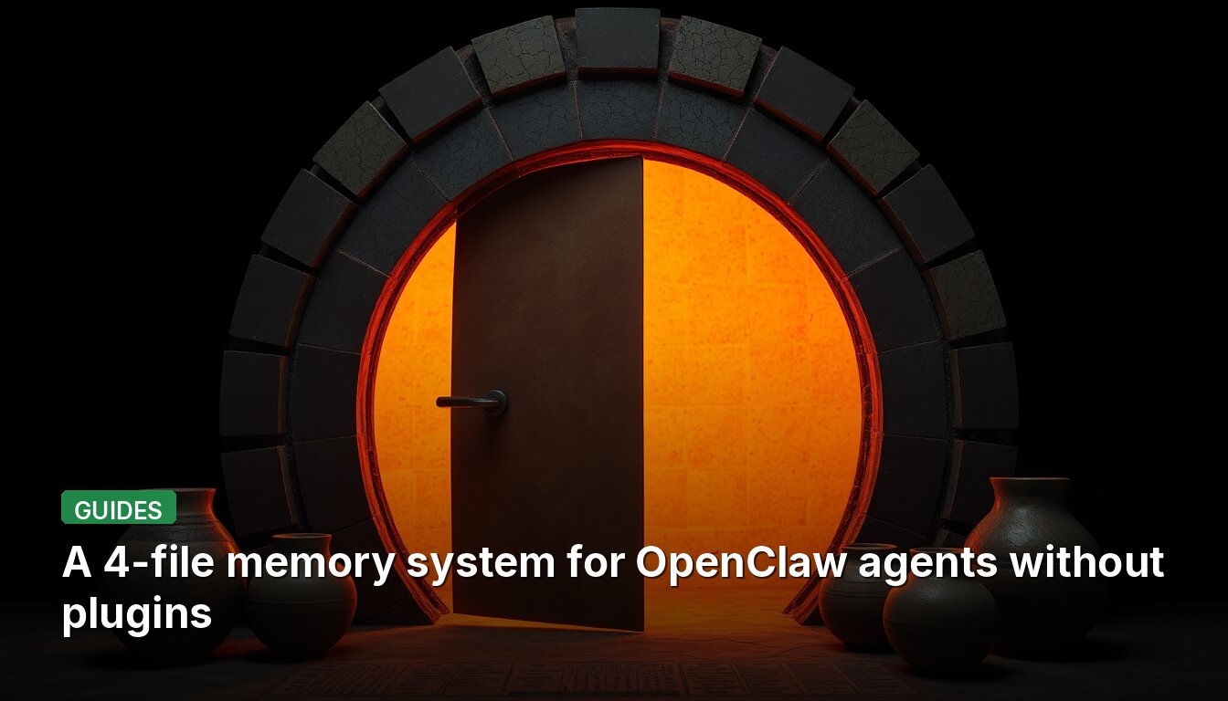 A 4-file memory system for OpenClaw agents without plugins