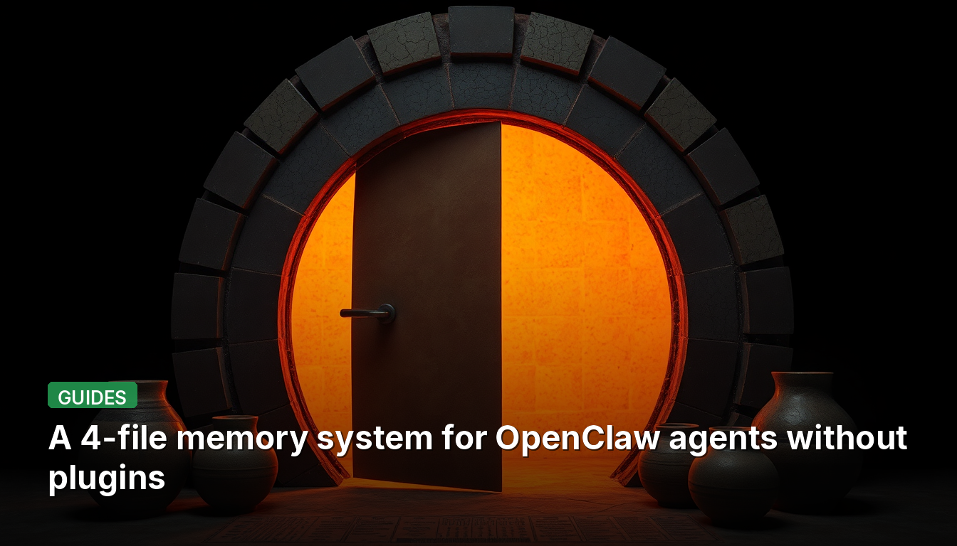 Un système de mémoire à 4 fichiers pour les agents OpenClaw sans plugins