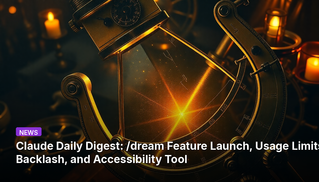 Claude Daily Digest: Lançamento do Recurso /dream, Reação aos Limites de Uso e Ferramenta de Acessibilidade