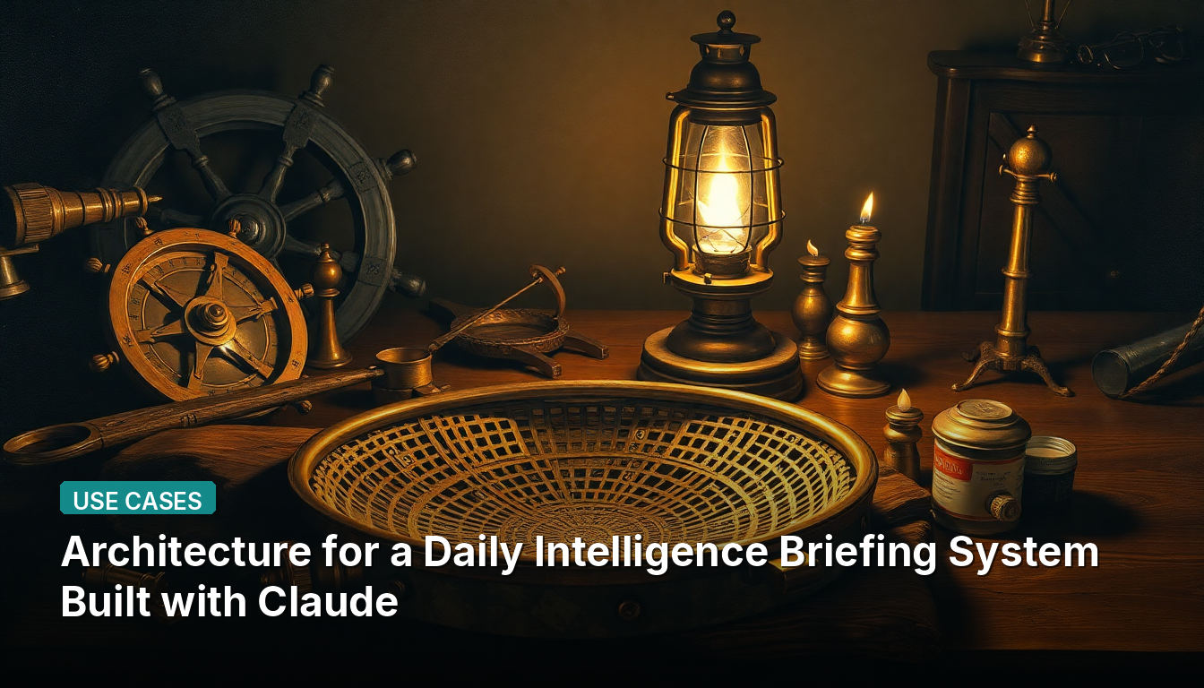 Architektur für ein tägliches Intelligence-Briefing-System, erstellt mit Claude