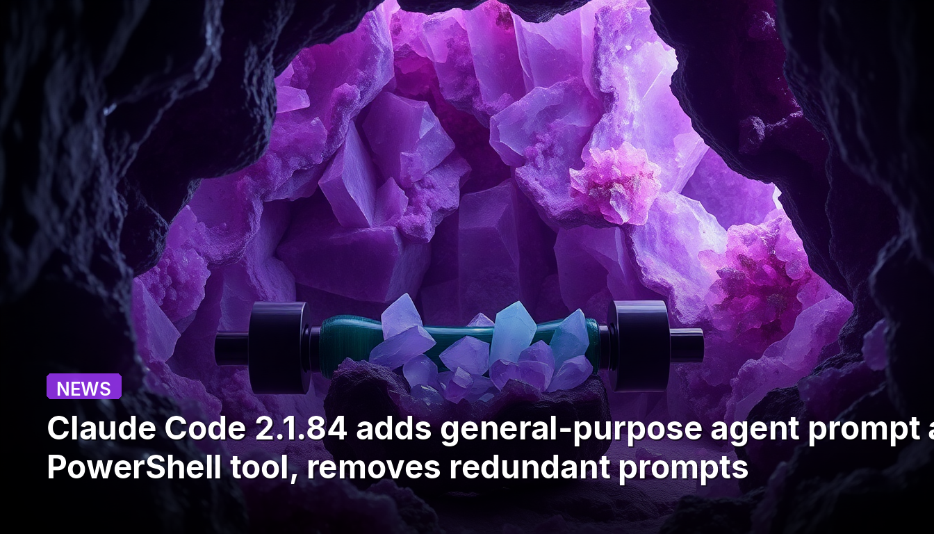 Claude Code 2.1.84는 범용 에이전트 프롬프트와 PowerShell 도구를 추가하고 중복 프롬프트를 제거했습니다.