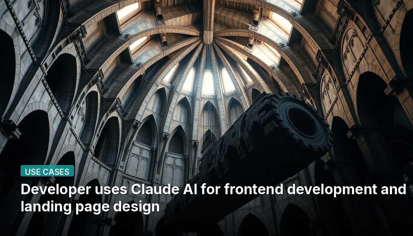 O desenvolvedor usa a Claude AI para desenvolvimento frontend e design de páginas de destino.