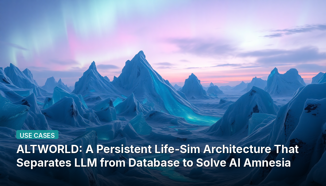 ALTWORLD:LLMとデータベースを分離してAI健忘症を解決する持続型ライフシミュレーションアーキテクチャ