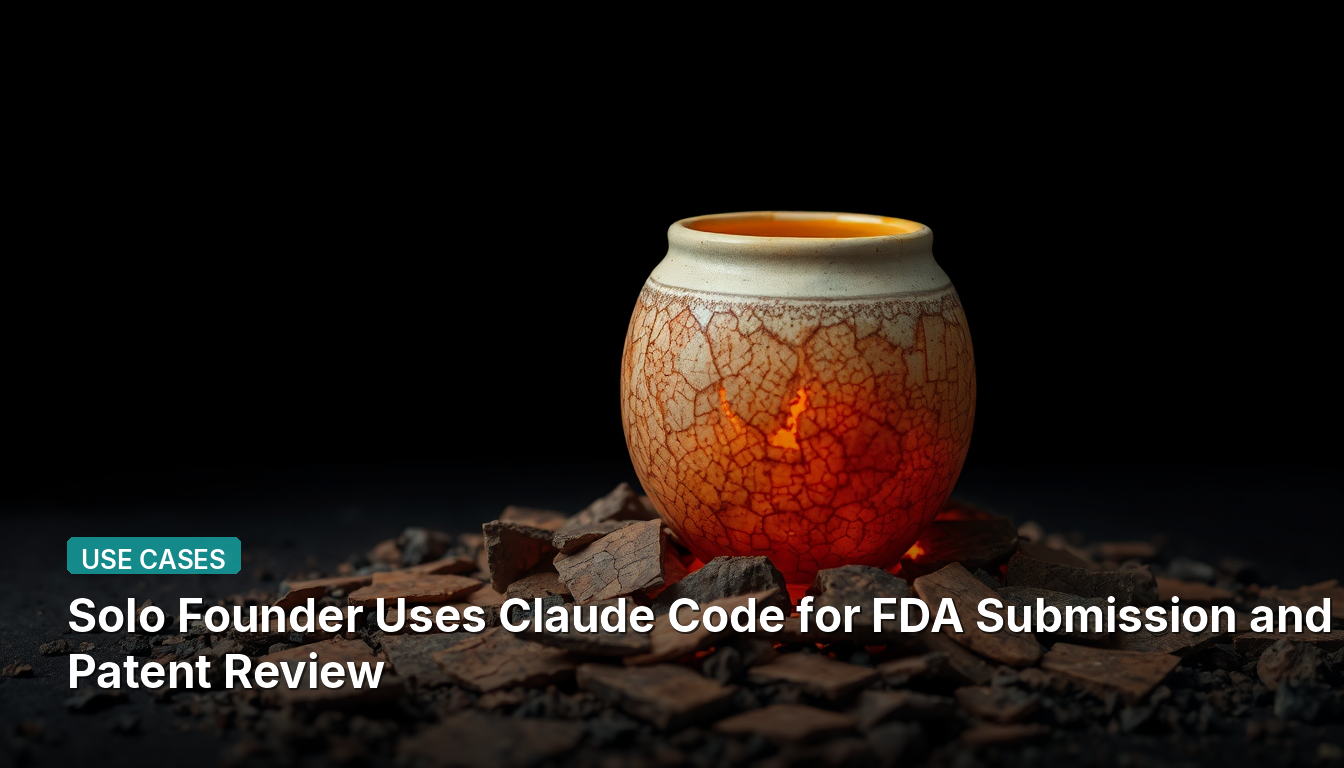 Fondateur Individuel Utilise Claude Code pour la Soumission à la FDA et la Revue de Brevet