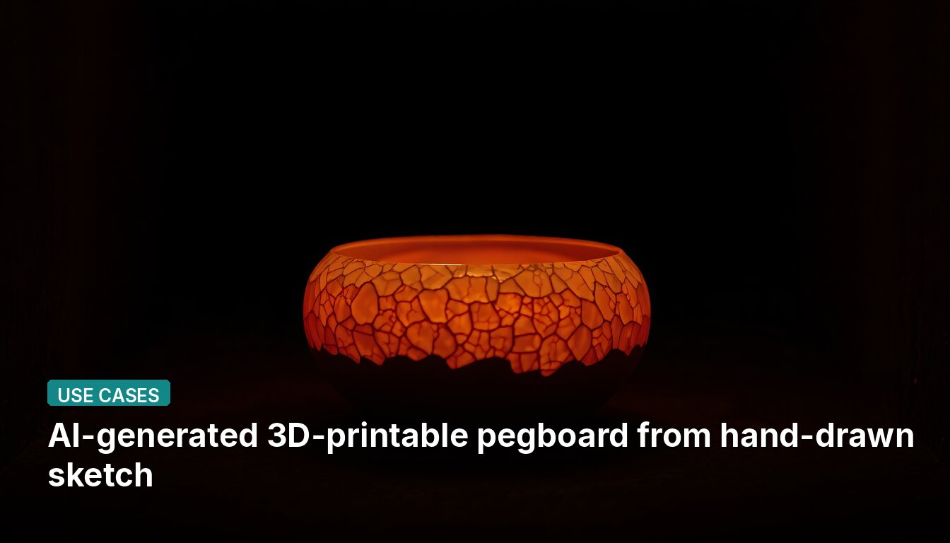 KI-generierte 3D-druckbare Lochplatine aus handgezeichneter Skizze