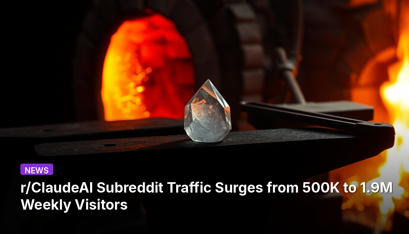 r/ClaudeAIサブレディットの週間訪問者数が50万人から190万人に急増
