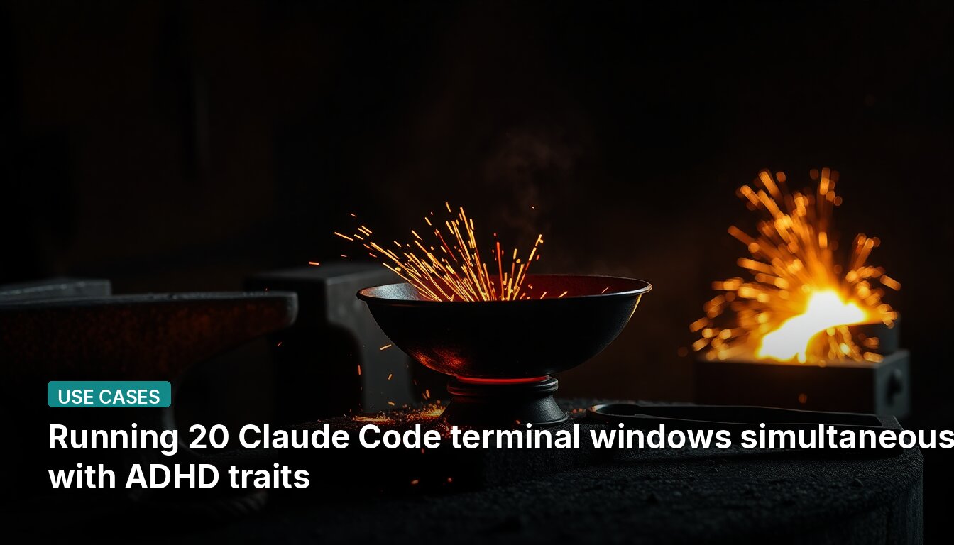 Running 20 Claude Code terminal windows simultaneously with ADHD traits