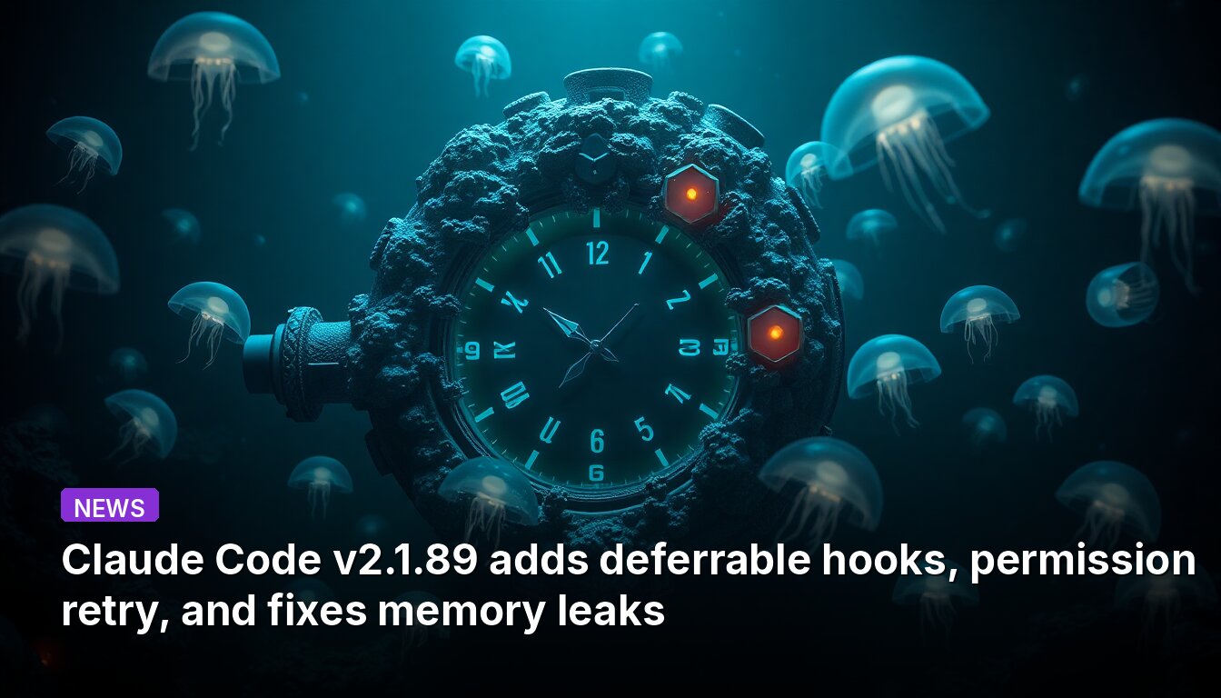 Claude Code v2.1.89 adds deferrable hooks, permission retry, and fixes memory leaks