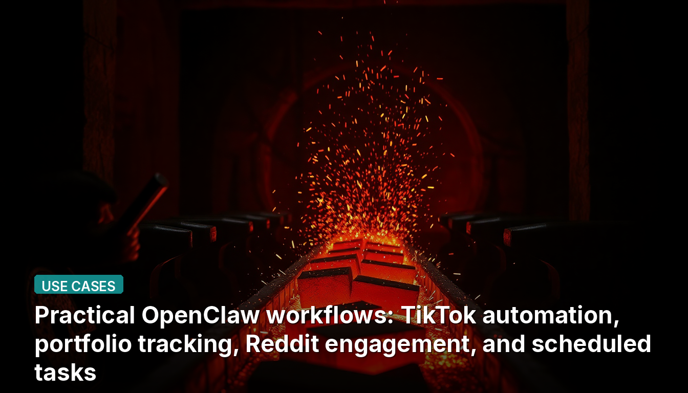 実用的なOpenClawワークフロー:TikTok自動化、ポートフォリオ追跡、Redditエンゲージメント、およびスケジュールタスク