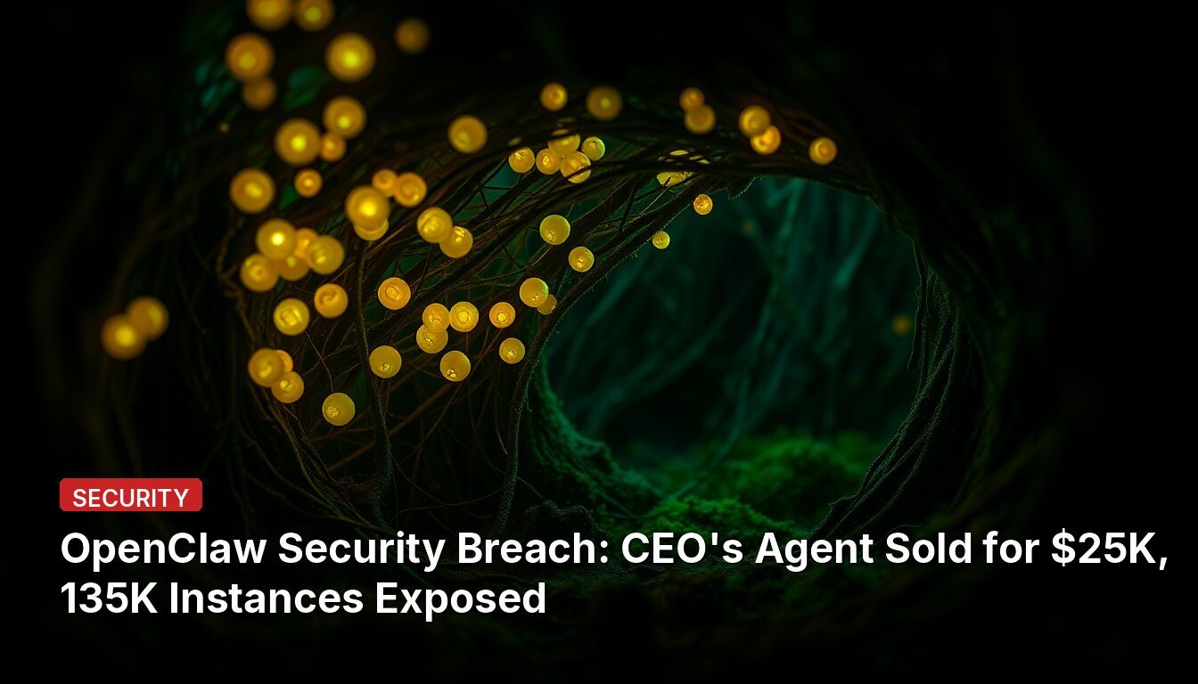 Violação de Segurança da OpenClaw: Agente do CEO Vendido por US$ 25 mil, 135 Mil Instâncias Expostas