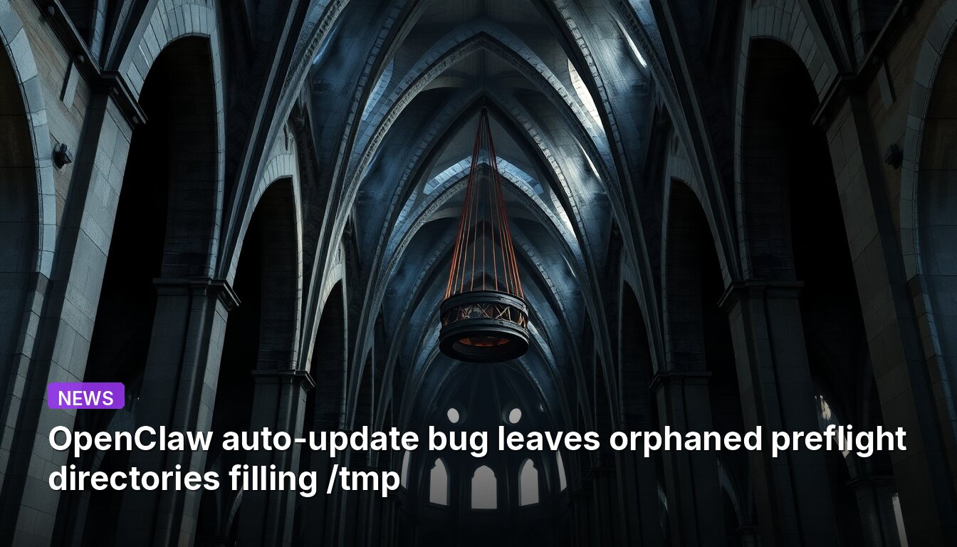 Le bug de mise à jour automatique d'OpenClaw laisse des répertoires prévol orphelins qui saturent /tmp