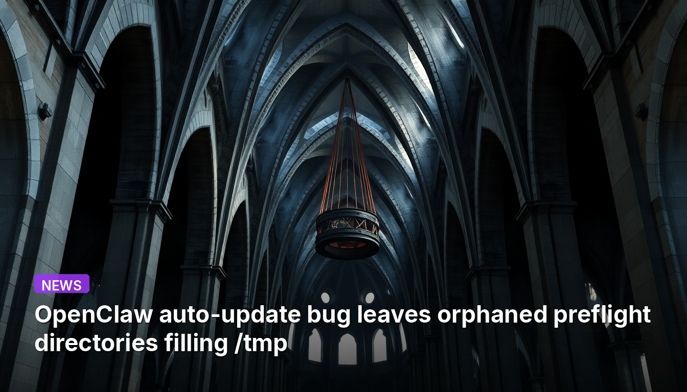 OpenClawの自動更新バグにより、/tmpに孤立したプレフライトディレクトリが蓄積する問題
