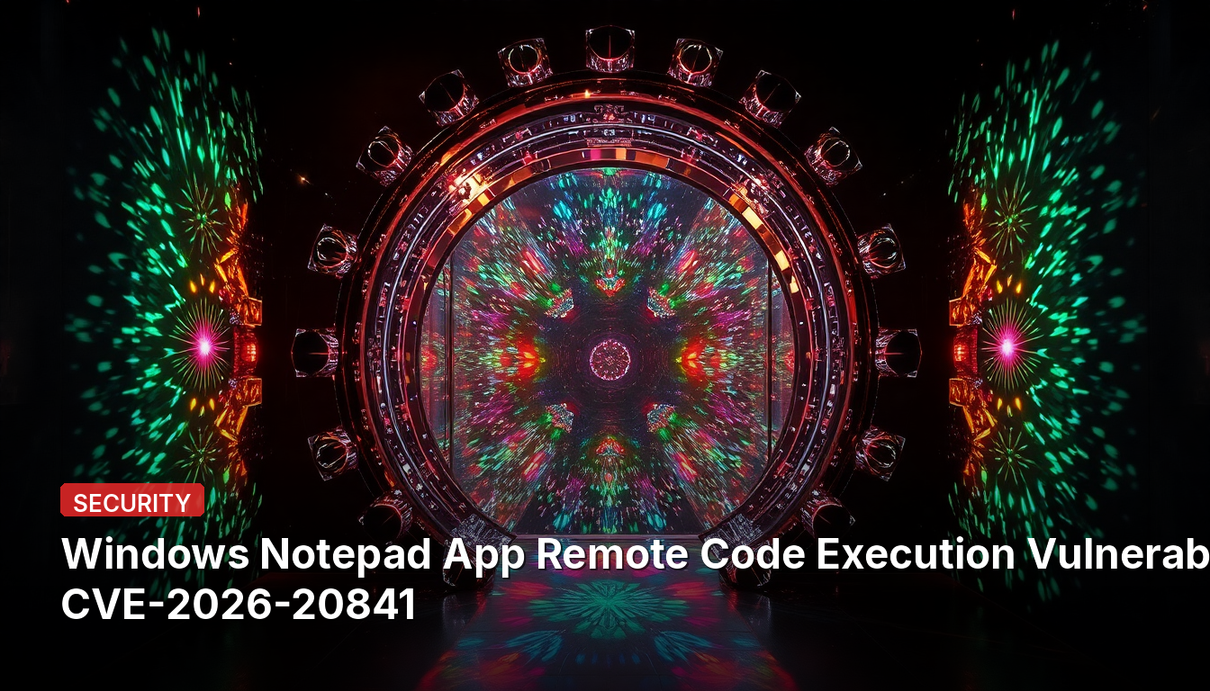 Vulnérabilité d'exécution de code à distance dans l'application Windows Notepad CVE-2026-20841