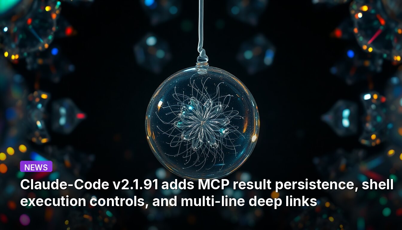 Claude-Code v2.1.91 agrega persistencia de resultados MCP, controles de ejecución de shell y enlaces profundos multilínea.